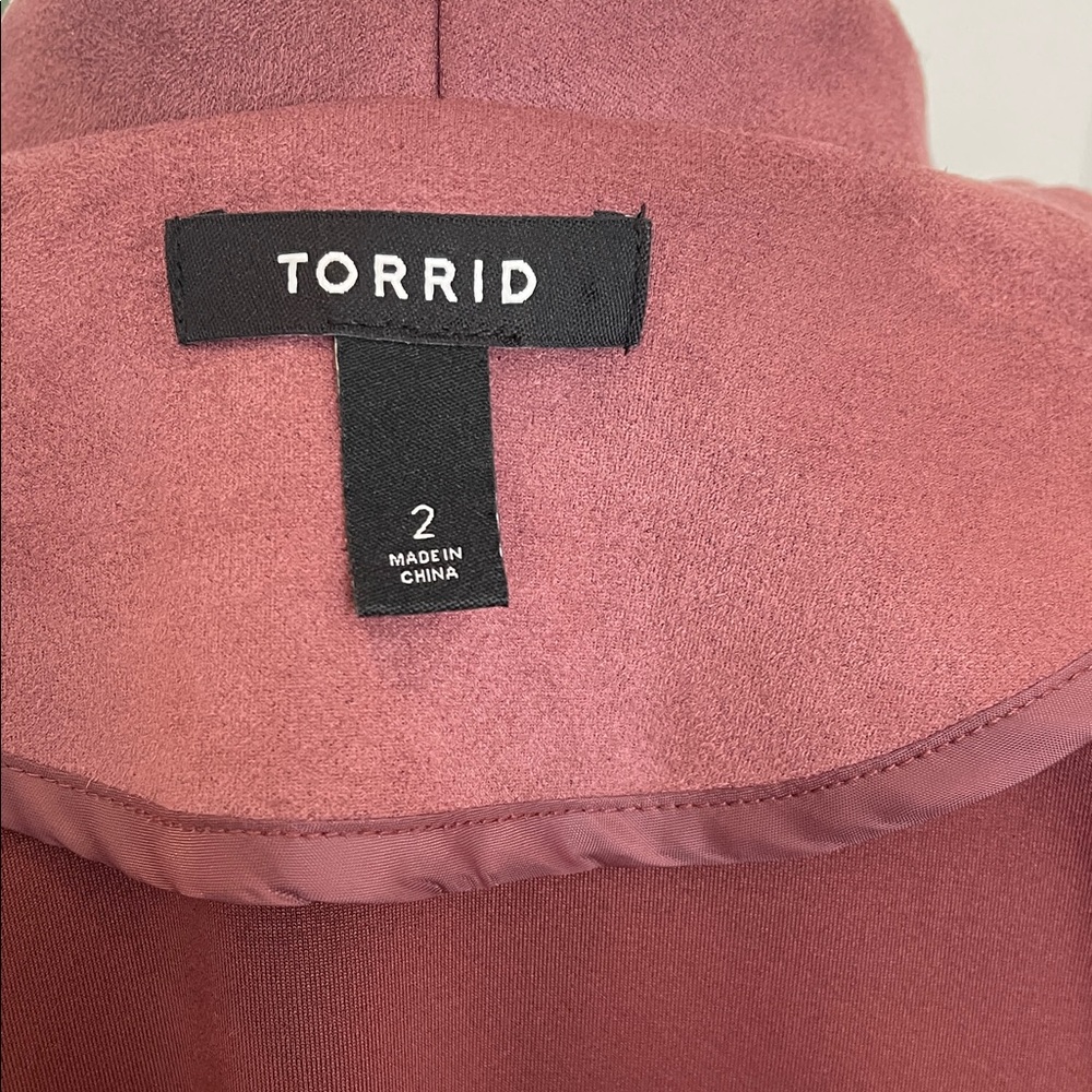 Torrid Faux Suede Peplum Mauve Jacket - Picture 10 of 12